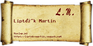 Lipták Martin névjegykártya