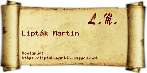 Lipták Martin névjegykártya