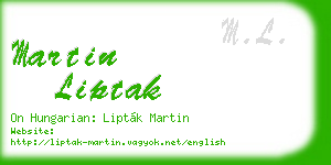 martin liptak business card